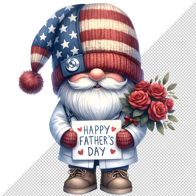 El día del padre de los gnomos acuarela Clipart Ilustración