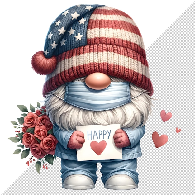 El día del padre de los gnomos acuarela Clipart Ilustración