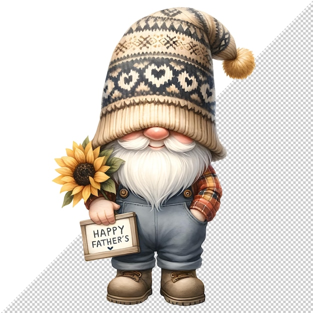 El día del padre de los gnomos acuarela Clipart Ilustración