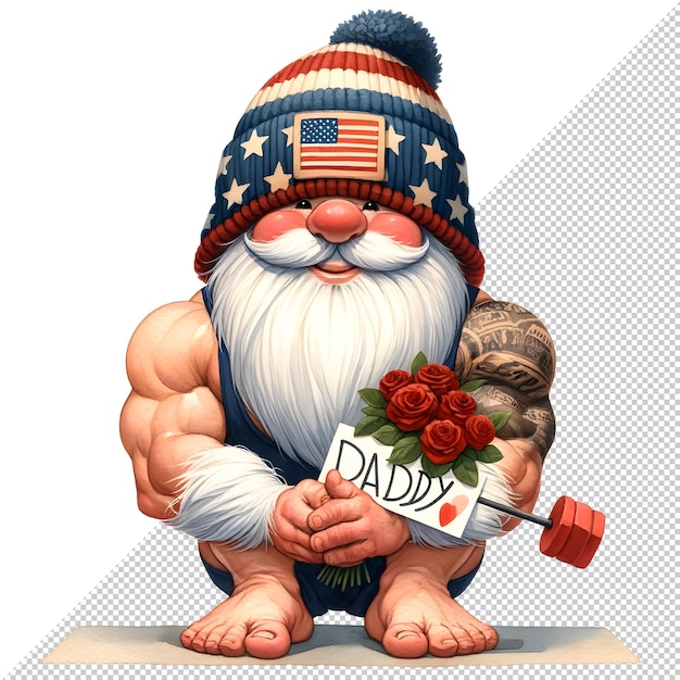 El día del padre de los gnomos acuarela Clipart Ilustración