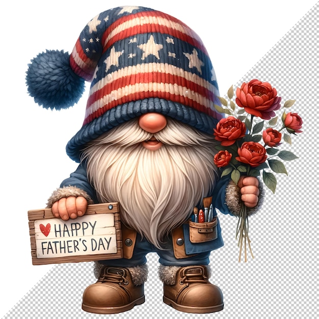 El día del padre de los gnomos acuarela Clipart Ilustración