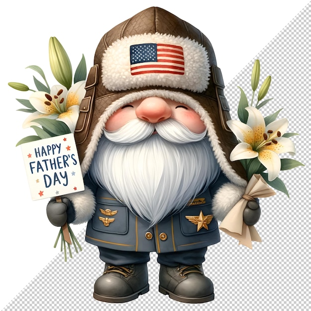 PSD el día del padre de los gnomos acuarela clipart ilustración