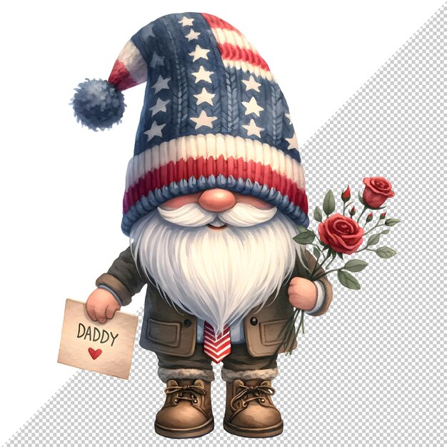 El día del padre de los gnomos acuarela Clipart Ilustración