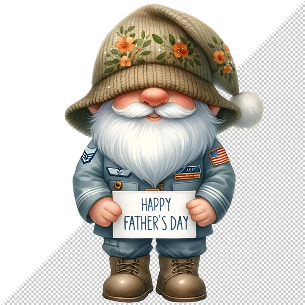 PSD el día del padre de los gnomos acuarela clipart ilustración