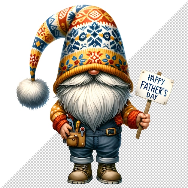 El día del padre de los gnomos acuarela clipart ilustración