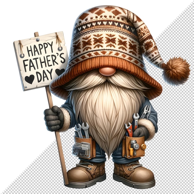 PSD el día del padre de los gnomos acuarela clipart ilustración