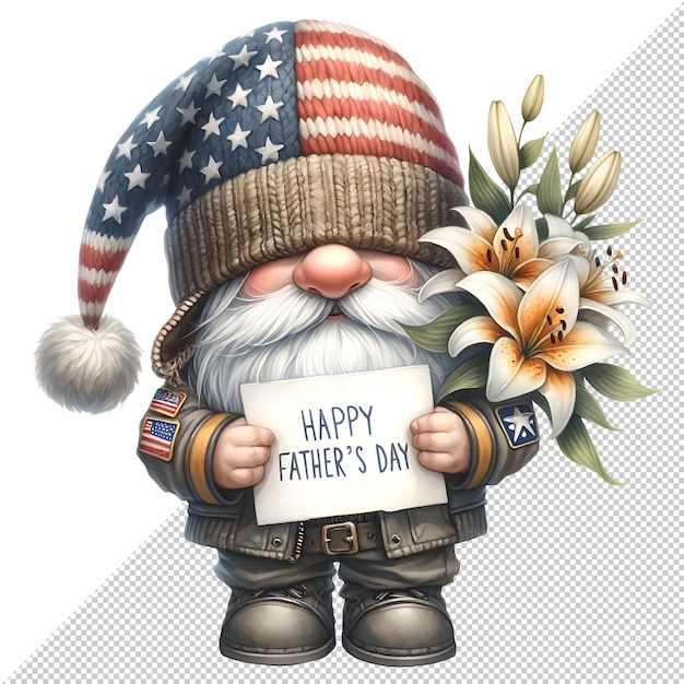 El día del padre de los gnomos acuarela Clipart Ilustración