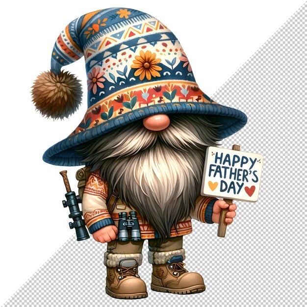 El día del padre de los gnomos acuarela Clipart Ilustración