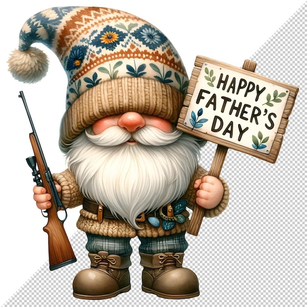 El día del padre de los gnomos acuarela Clipart Ilustración