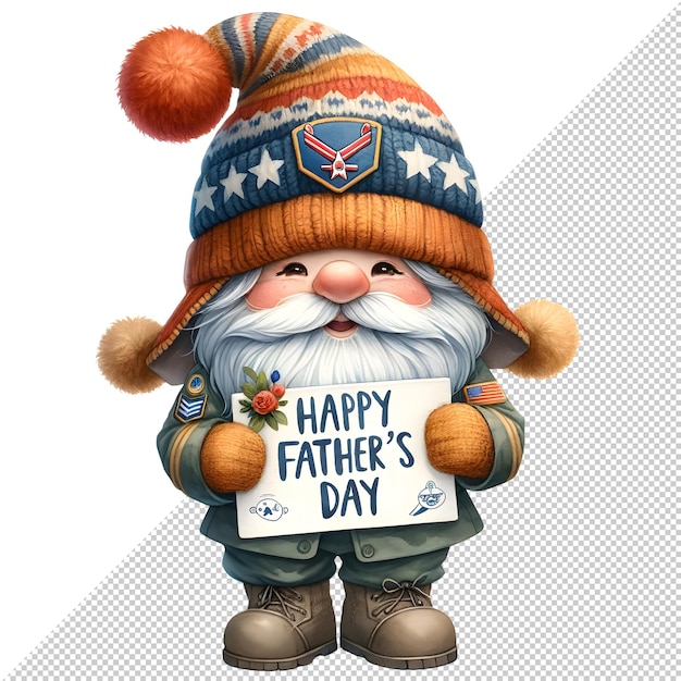 El día del padre de los gnomos acuarela Clipart Ilustración