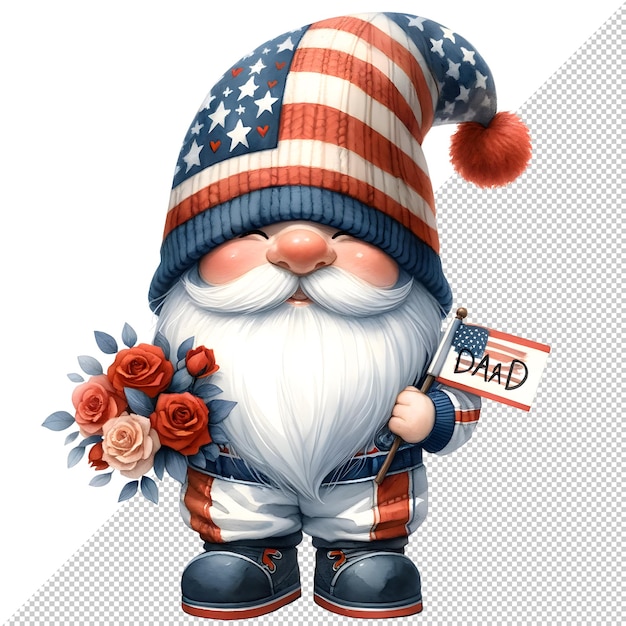 El día del padre de los gnomos acuarela clipart ilustración