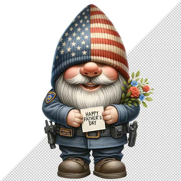 PSD el día del padre de los gnomos acuarela clipart ilustración