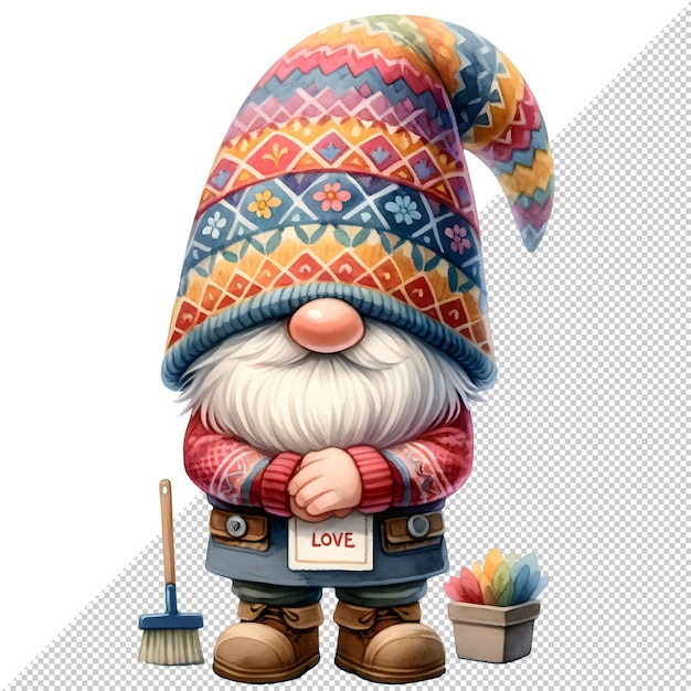 PSD el día del padre de los gnomos acuarela clipart ilustración