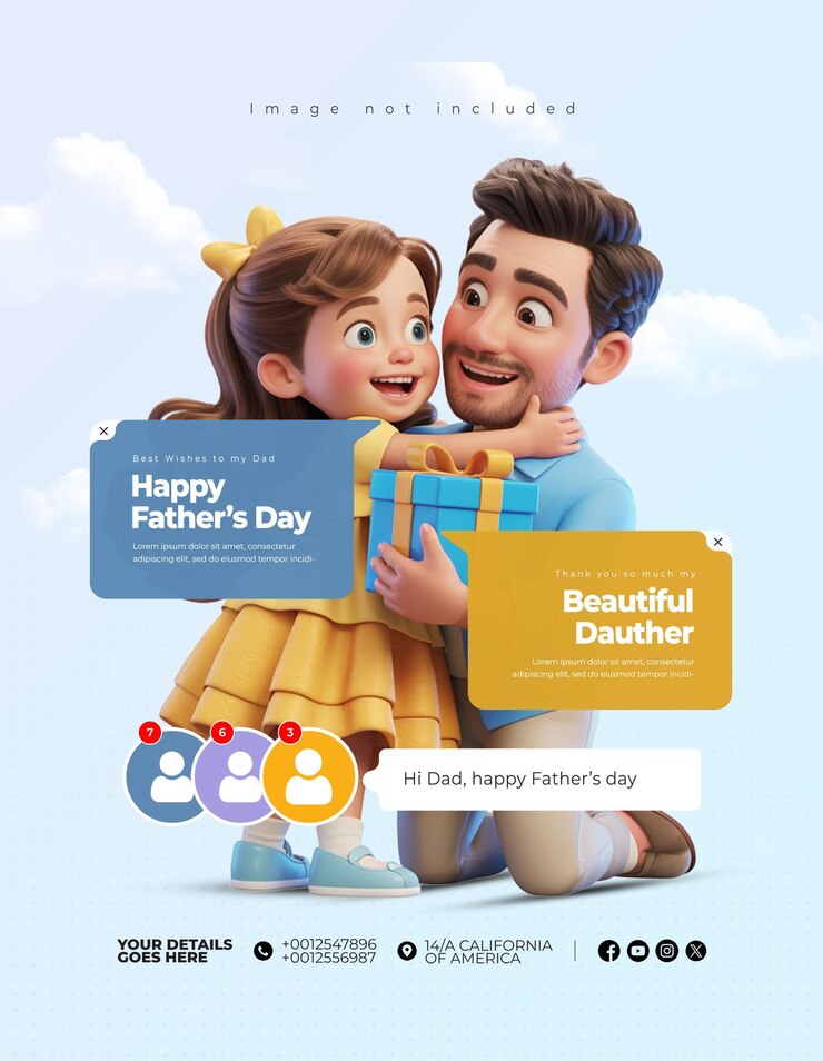 El día del padre Mega paquetes de diseño de publicaciones en las redes sociales