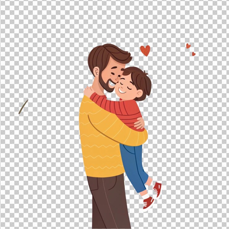PSD día del padre padre con el niño