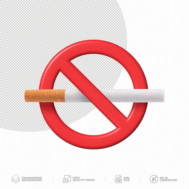PSD día de prohibición de fumar señal de prohibición de fumar en fondo transparente