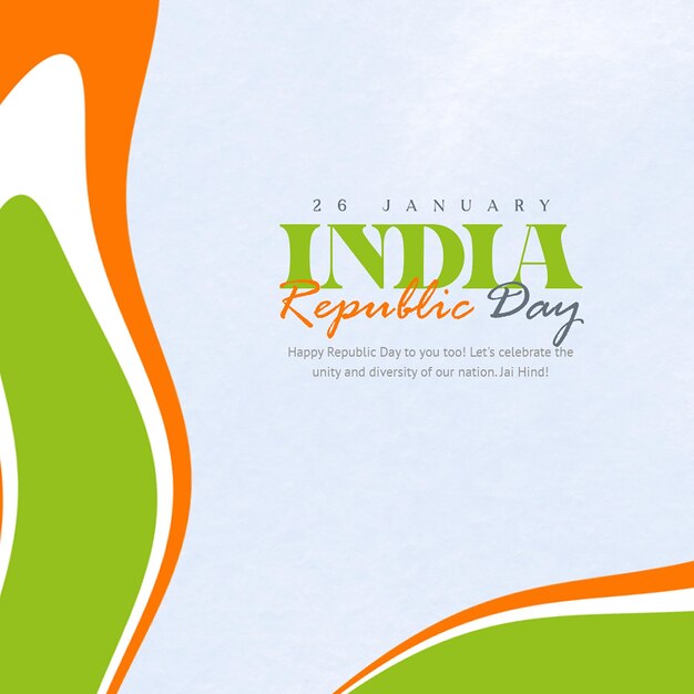 Día de la república de la india redes sociales instagram diseño de plantilla de publicación