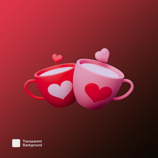 Dia de San Valentín 3D Icon Ilustración de la plantilla PNG