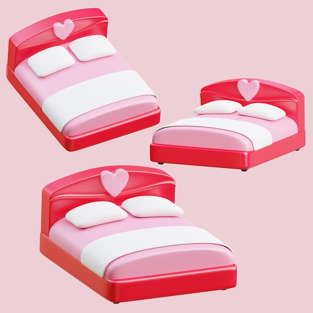 El día de San Valentín 3d Rendre elementos