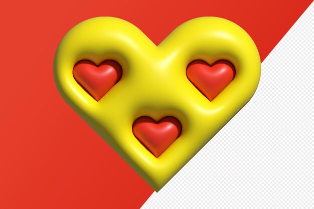 día de san valentín lindo amor corazones decorativo transparente representación 3d