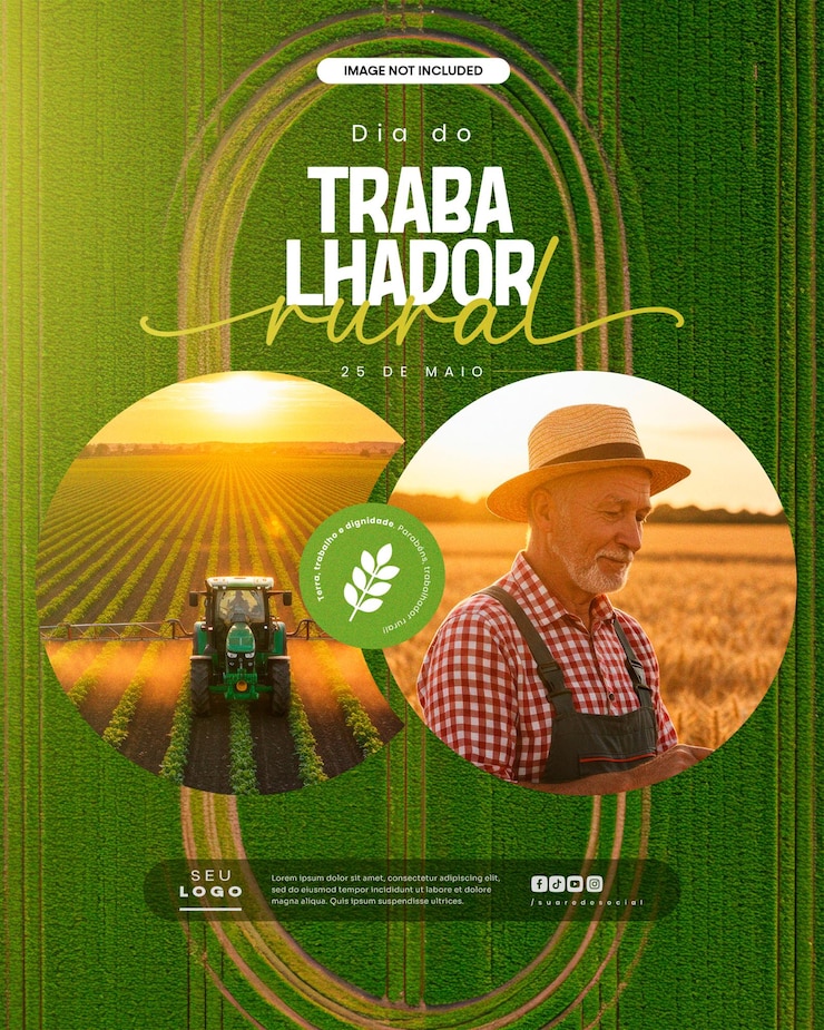PSD día de los trabajadores rurales 25 de mayo plantilla editable para las redes sociales
