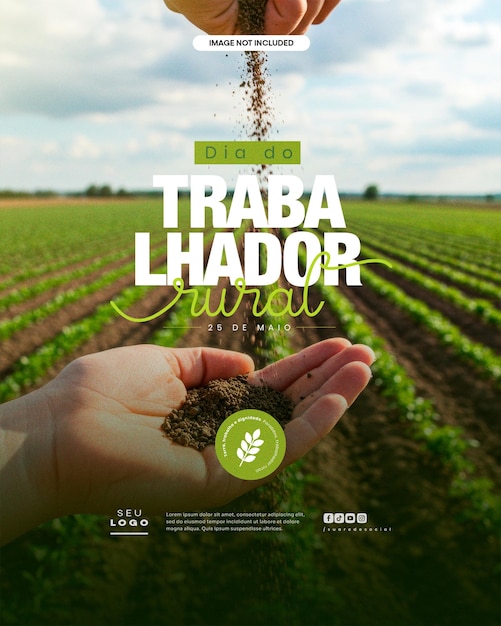 Día de los Trabajadores Rurales 25 de mayo plantilla editable para las redes sociales