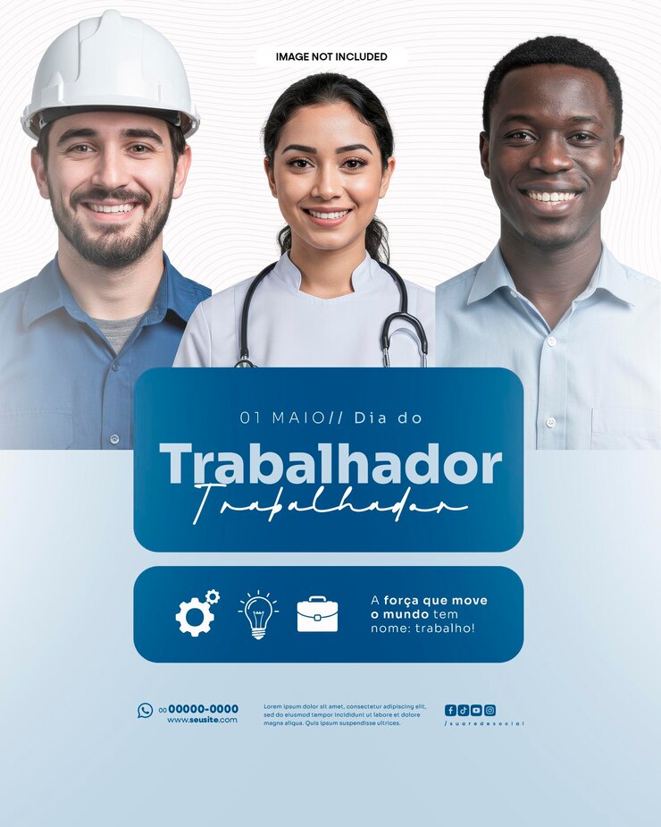 PSD día del trabajo 1 de mayo redes sociales editables dia do trabalho trabalhador 01 de maio plantilla