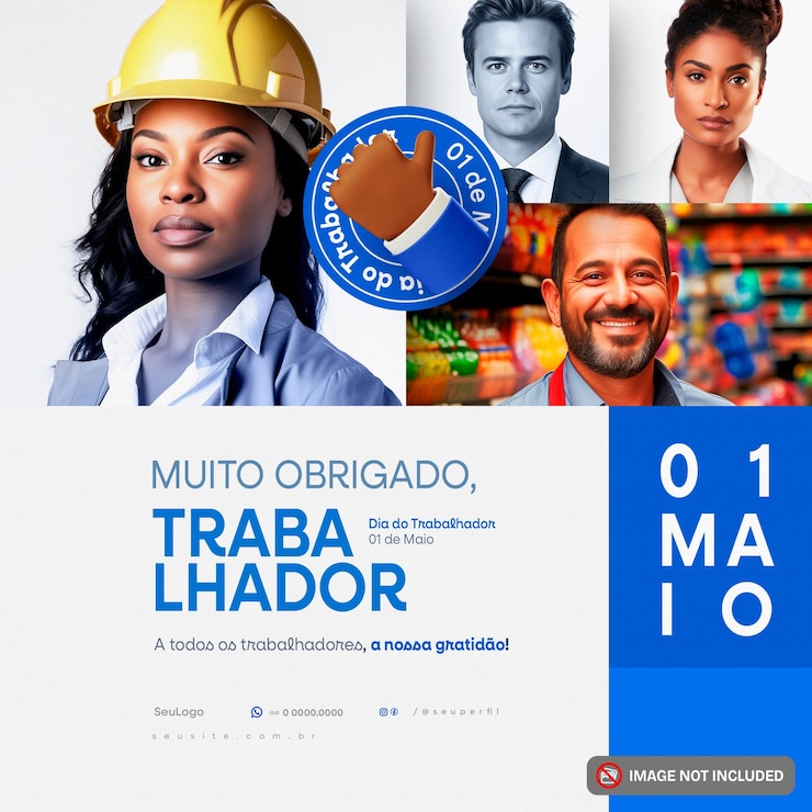 PSD día del trabajo brasileño 1 de mayo envíe una plantilla de psd a las redes sociales