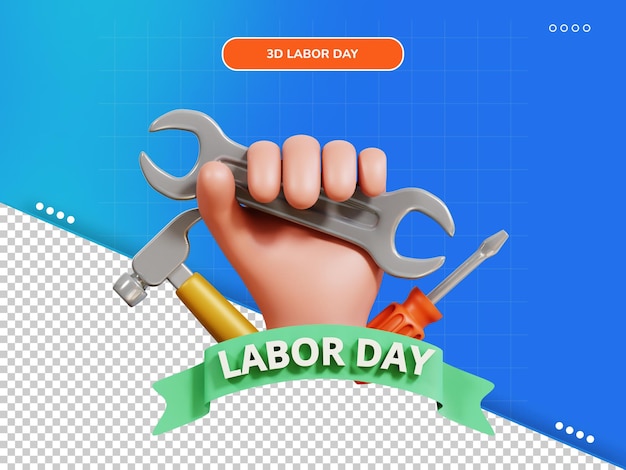 El día del trabajo icono 3d