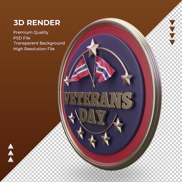 PSD día de los veteranos 3d tailandia renderizado vista derecha