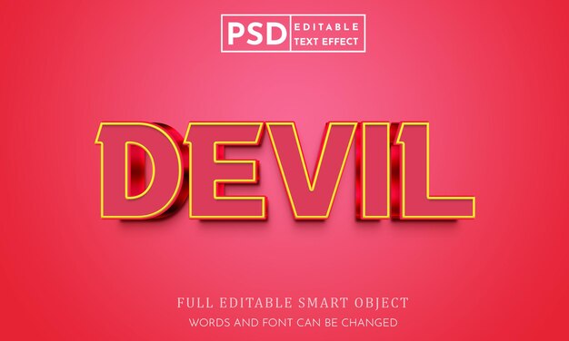 PSD diablo 3d efecto de texto editable premium psd