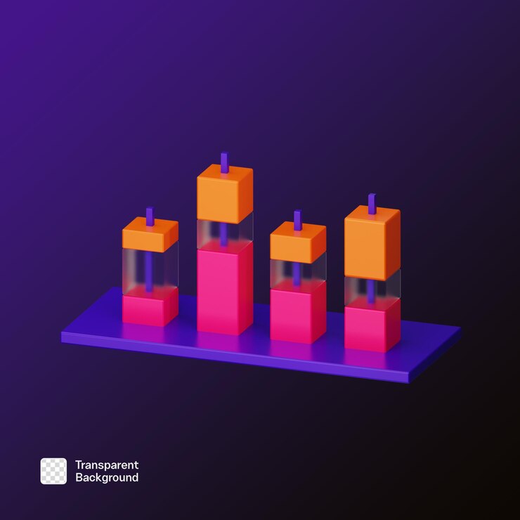 PSD diagram chart graph 3d icon png template