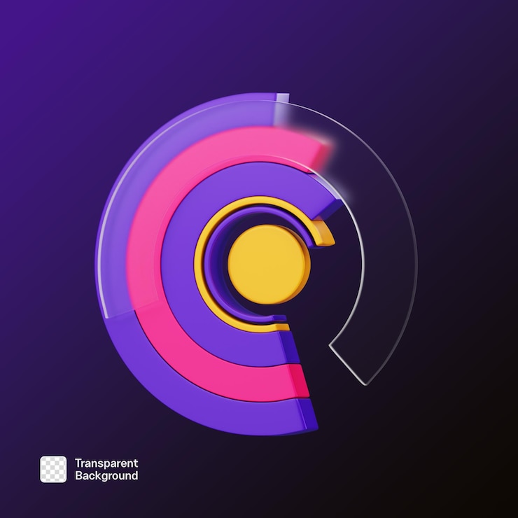 PSD diagram chart graph 3d icon png template
