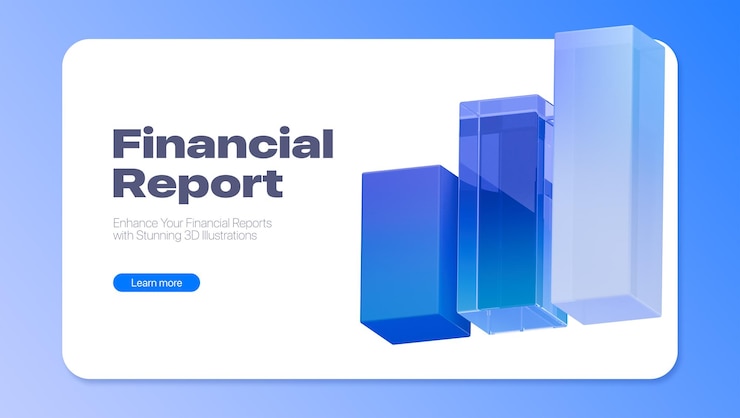 PSD diagrama de barras ilustración de renderización 3d informe financiero