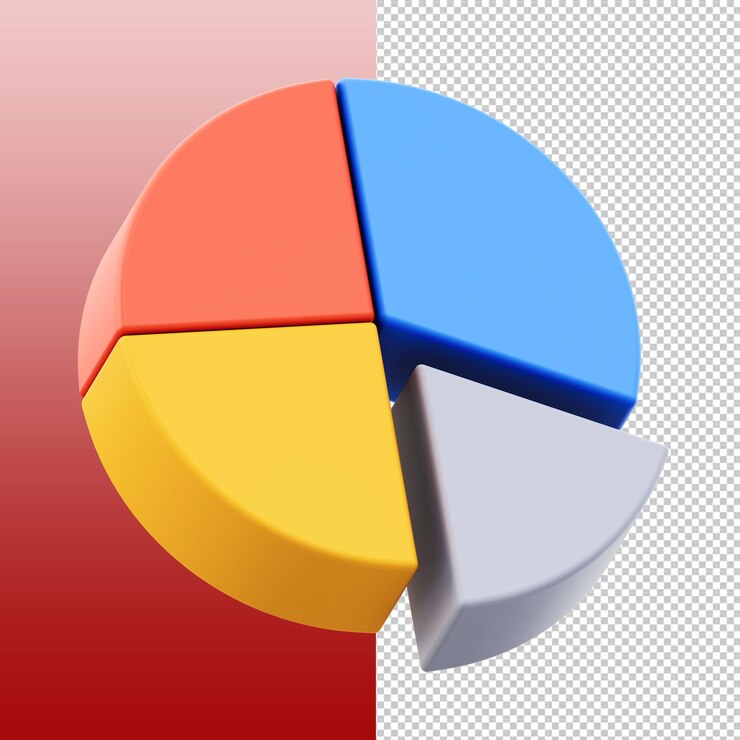 PSD diagrama circular 3d colorido para la representación de datos
