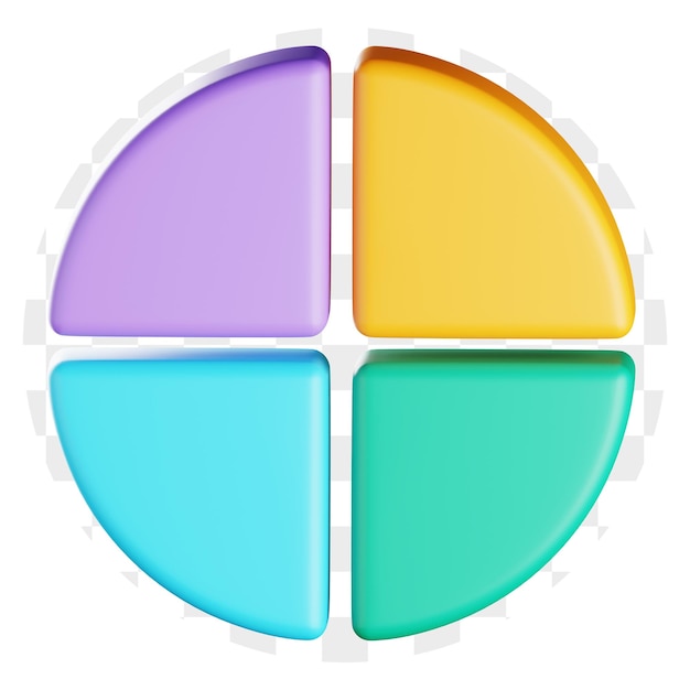 Diagrama circular 3D colorido para la visualización de datos