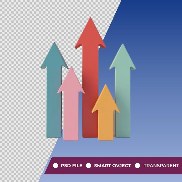 PSD un diagrama colorido con flechas que apuntan a diferentes colores