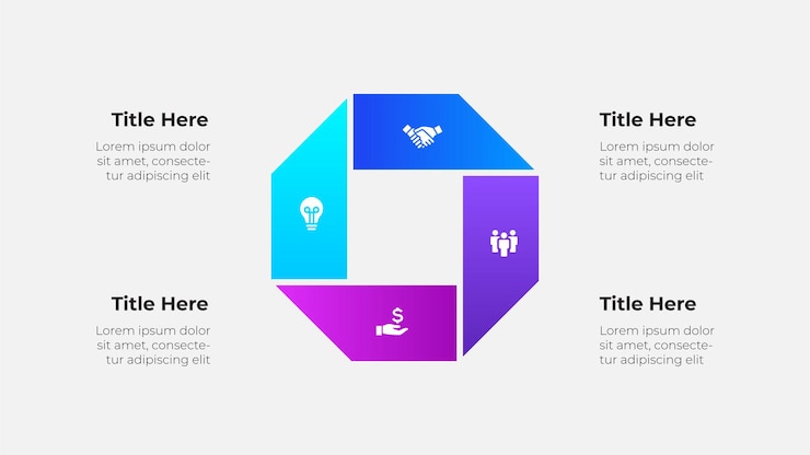 PSD diagrama de fluxo de trabalho hexagonal abstrato com ícones de negócios infográfico de 4 etapas