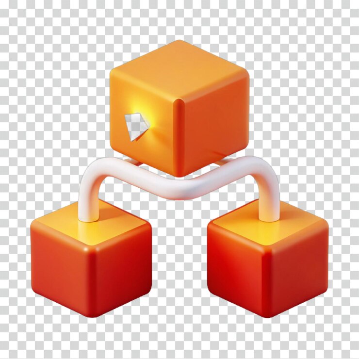 PSD diagrama de flujo de datos 3d cubo de red jerarquía estructura del sistema de conexión diagrama del proceso representación visual