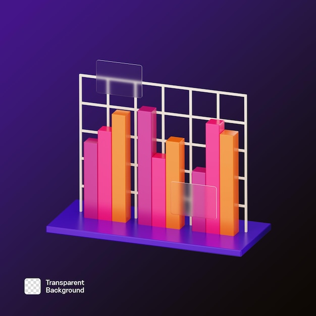 Diagrama gráfico gráfico 3D icono plantilla PNG