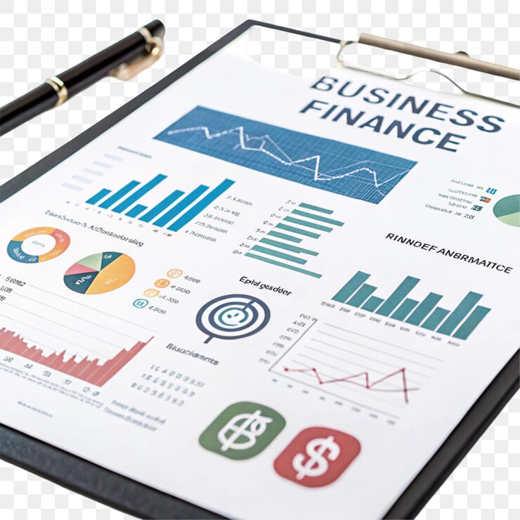 PSD diagrama infográfico de finanzas empresariales icono de concepto de informe aislado en un fondo transparente