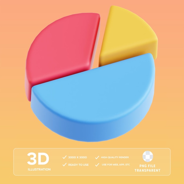diagrama de pastel 3D Ilustración del icono