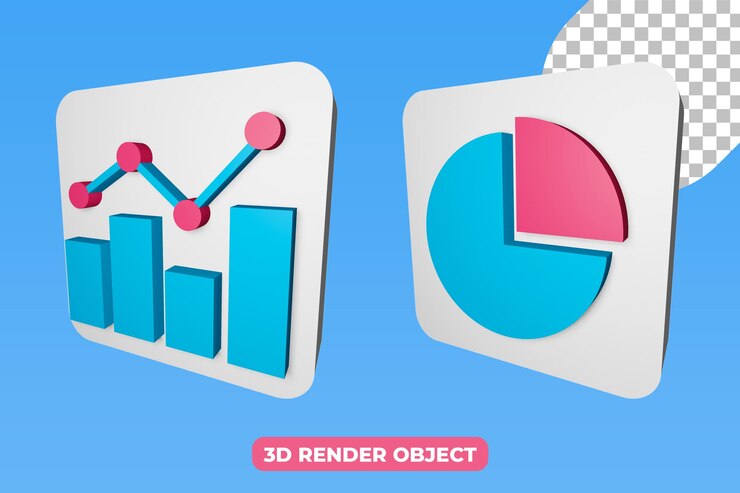PSD diagramas de elemento de gráfico de representación 3d e infografía de gráfico circular