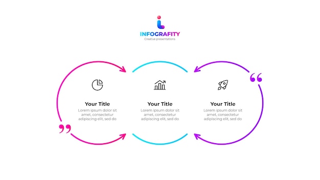 Diagramma infografico circolare con frecce e icone per l'analisi aziendale