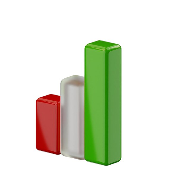 Diagramme à Barres Et Icône De Graphique De Croissance D'entreprise 3d Isolé