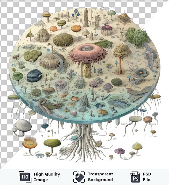 PSD diagramme d'écosystème extraterrestre du monde des plantes et des animaux