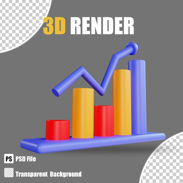 Diagramme D'icône Bancaire Et Financière De Rendu 3d 5 Avec Fond Transparent