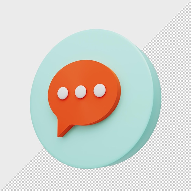 Diálogos de burbujas de voz formularios de mensajería Icono para redes sociales o sitio webxA3D Rendering Premium Psd