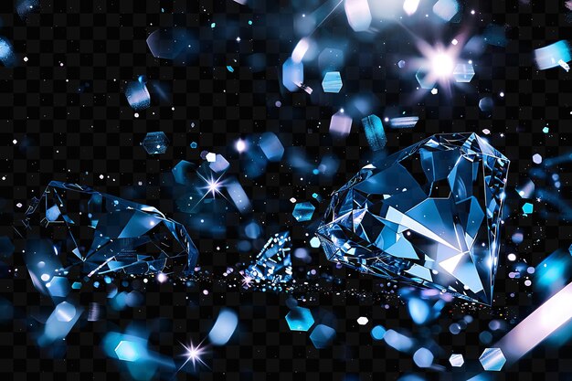 PSD un diamant bleu est entouré de cristaux étincelants
