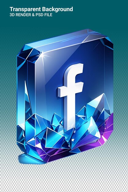 Un Diamant Bleu Et Violet Avec Le Mot Facebook Dessus